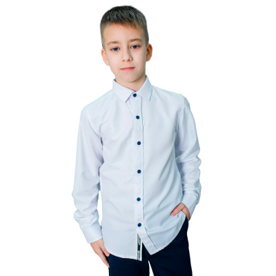 Рубашка школьная для мальчика Deloras С71753 белая 1